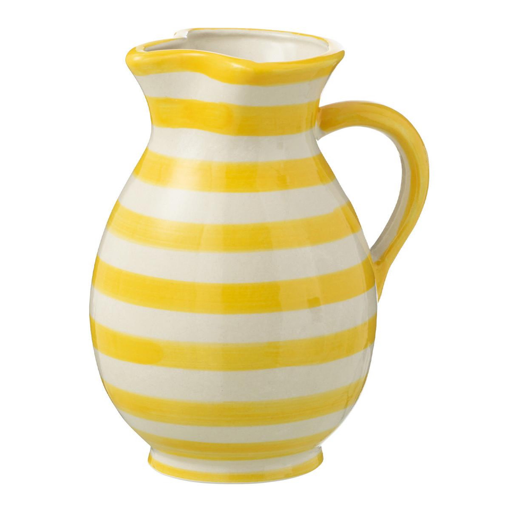 J-LINE Pichet en céramique  granada rayure  1,6l jaune