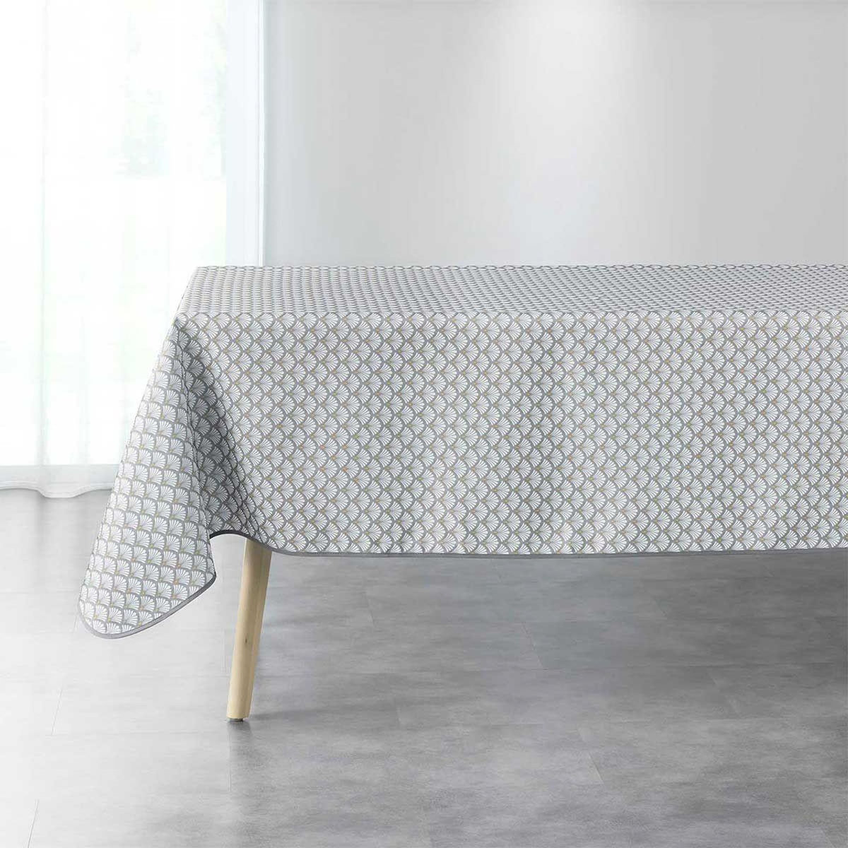 Paris Prix Nappe Imprimée  Art Chic  150x240cm Gris & Blanc