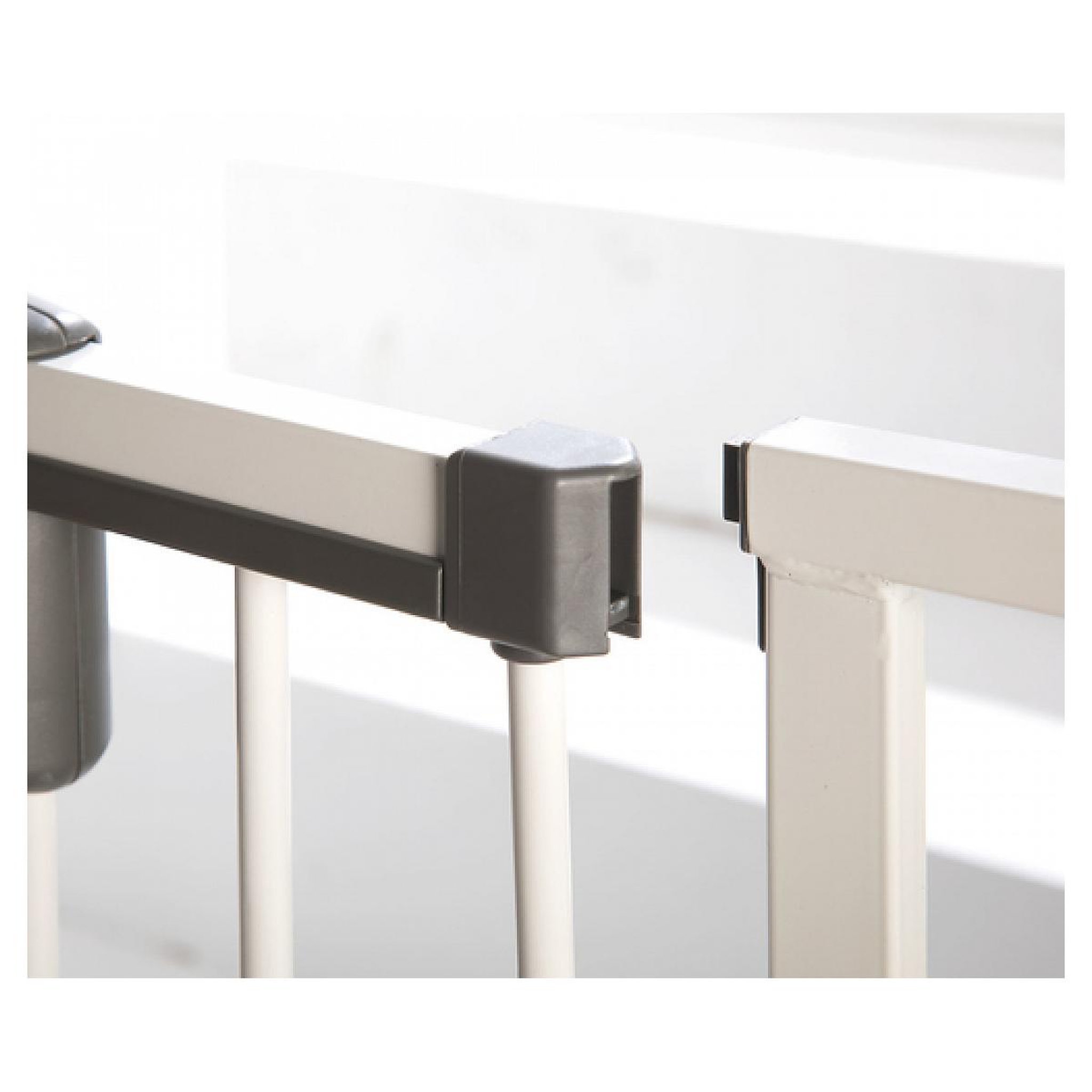 Voir la diapositive 3 : GEUTHER Barrière de porte à pression Easylock Plus métal  80,5 cm - 88,5 cm Blanc/Gris