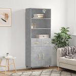 VIDAXL Buffet haut Gris beton 69,5x34x180 cm Bois d'ingenierie