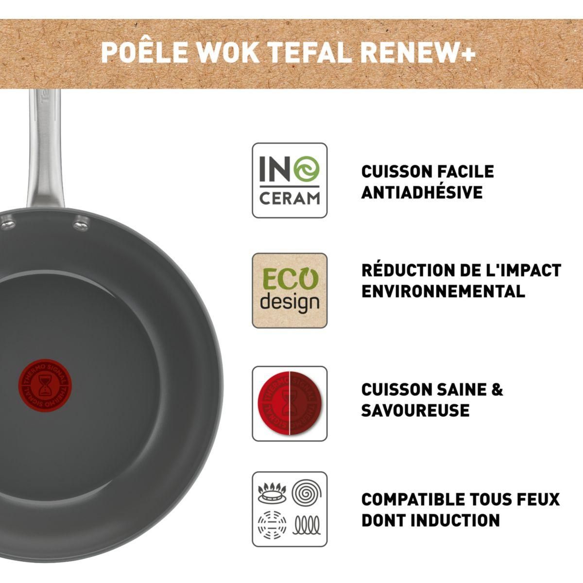 TEFAL Wok Manche fixe Renew+ 28cm C4241953