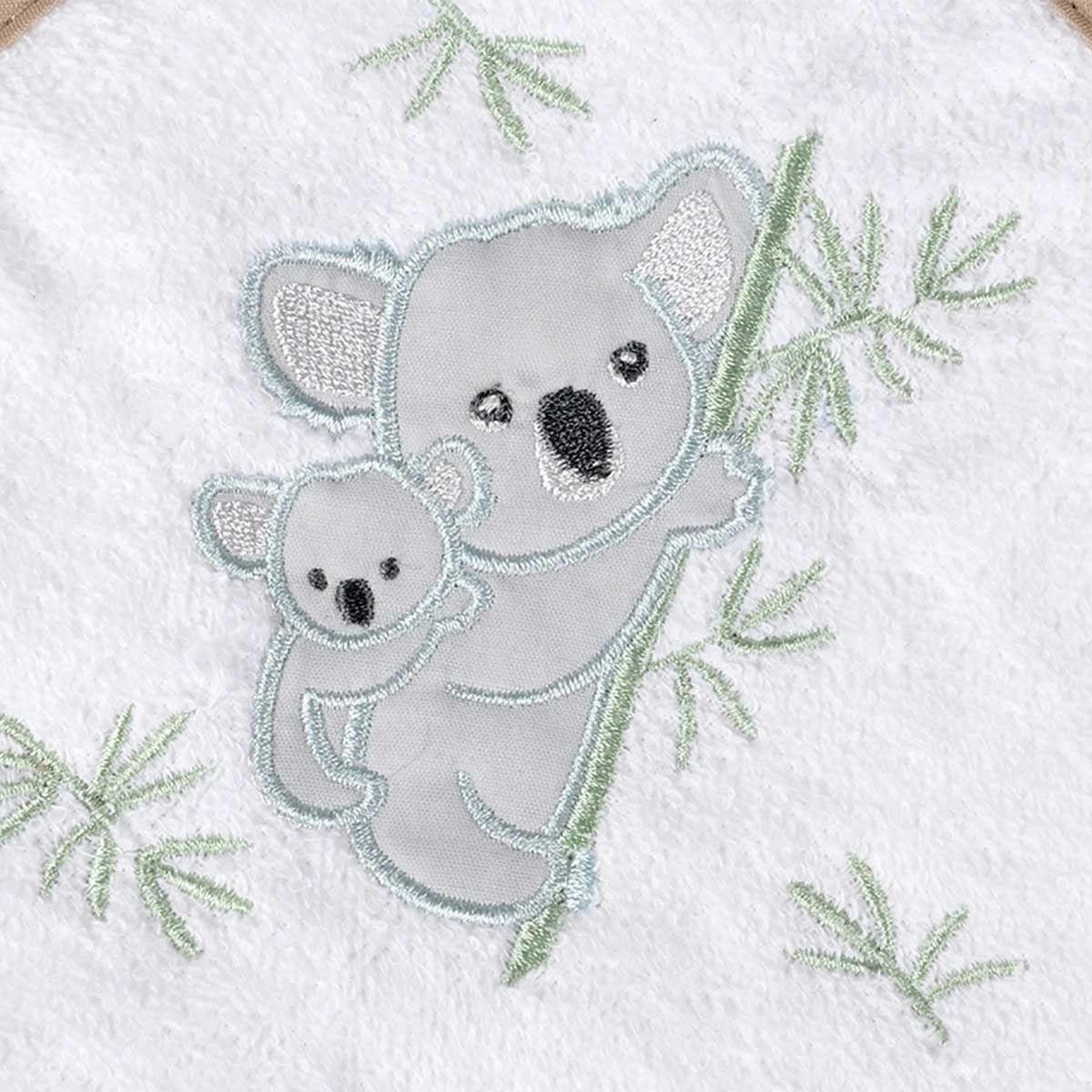 Voir la diapositive 2 : BEBE DOUCEUR Cape de bain bébé  koala  75x75cm blanc