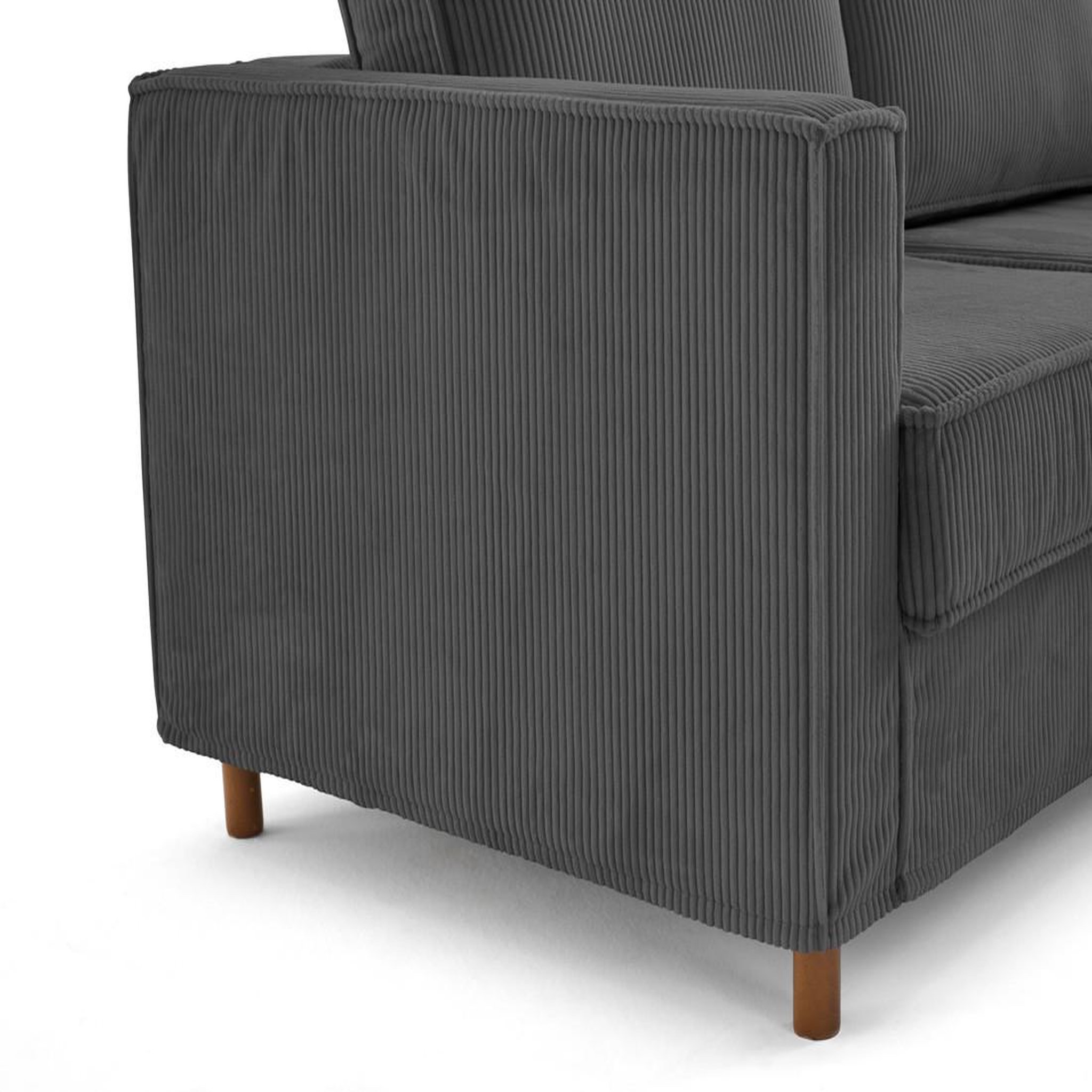 Voir la diapositive 6 : LISA DESIGN Jake - canapé déhoussable d'angle droit 5 places en velours côtelé