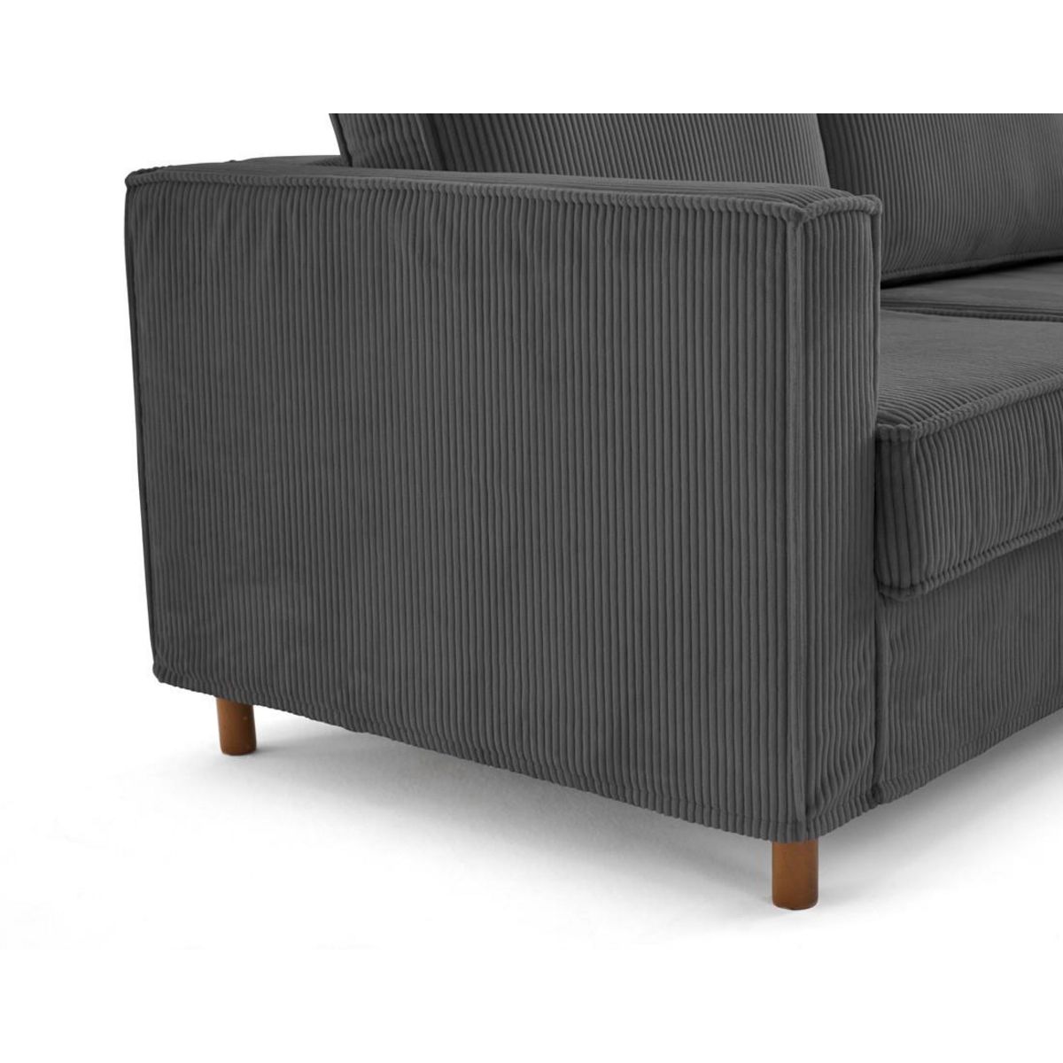 LISA DESIGN Jake - canapé déhoussable d'angle droit 5 places en velours côtelé