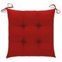 Voir la diapositive 5 : VIDAXL Chaises de jardin lot de 4 et coussins rouge bois teck solide