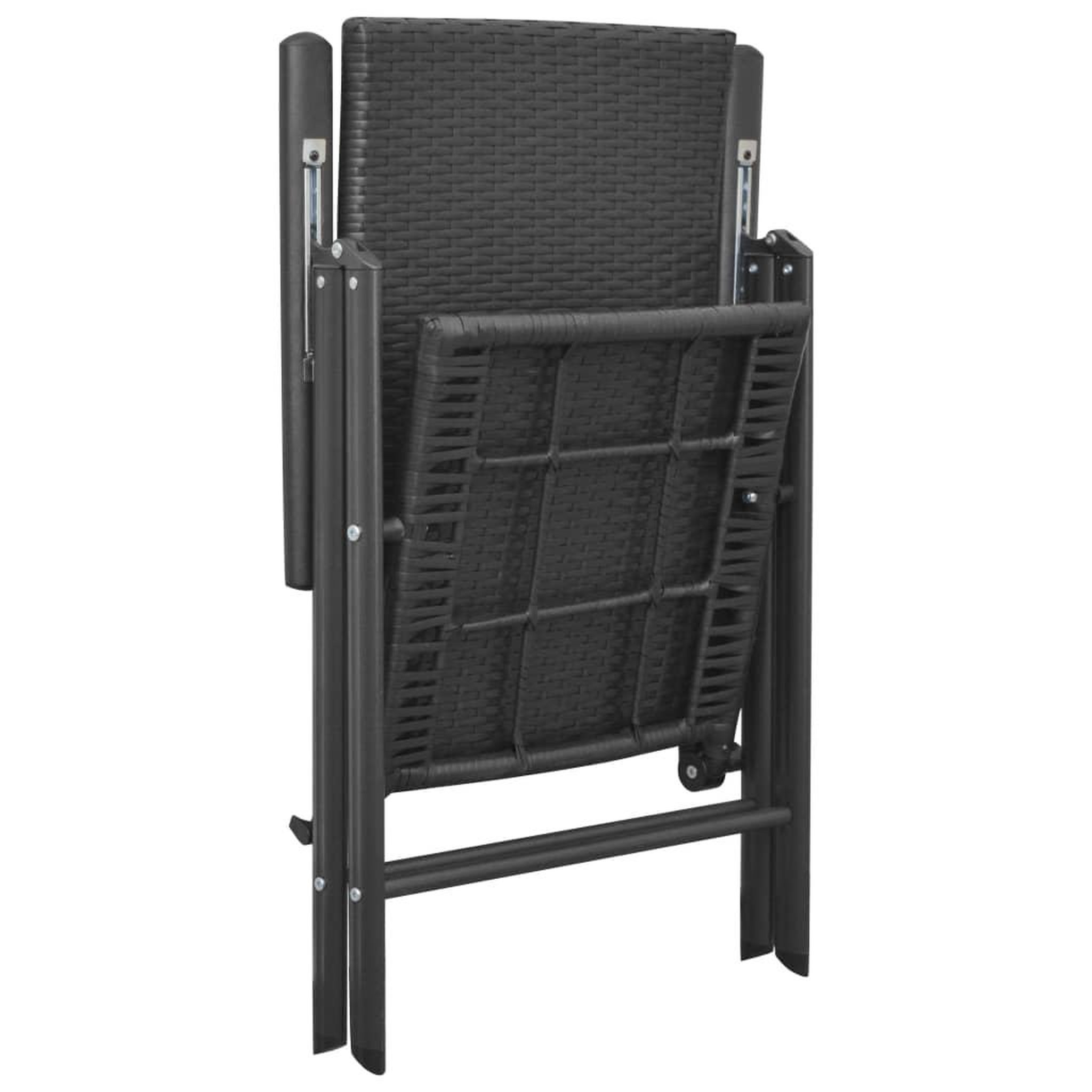Voir la diapositive 5 : VIDAXL Chaises de jardin lot de 4 Resine tressee Noir