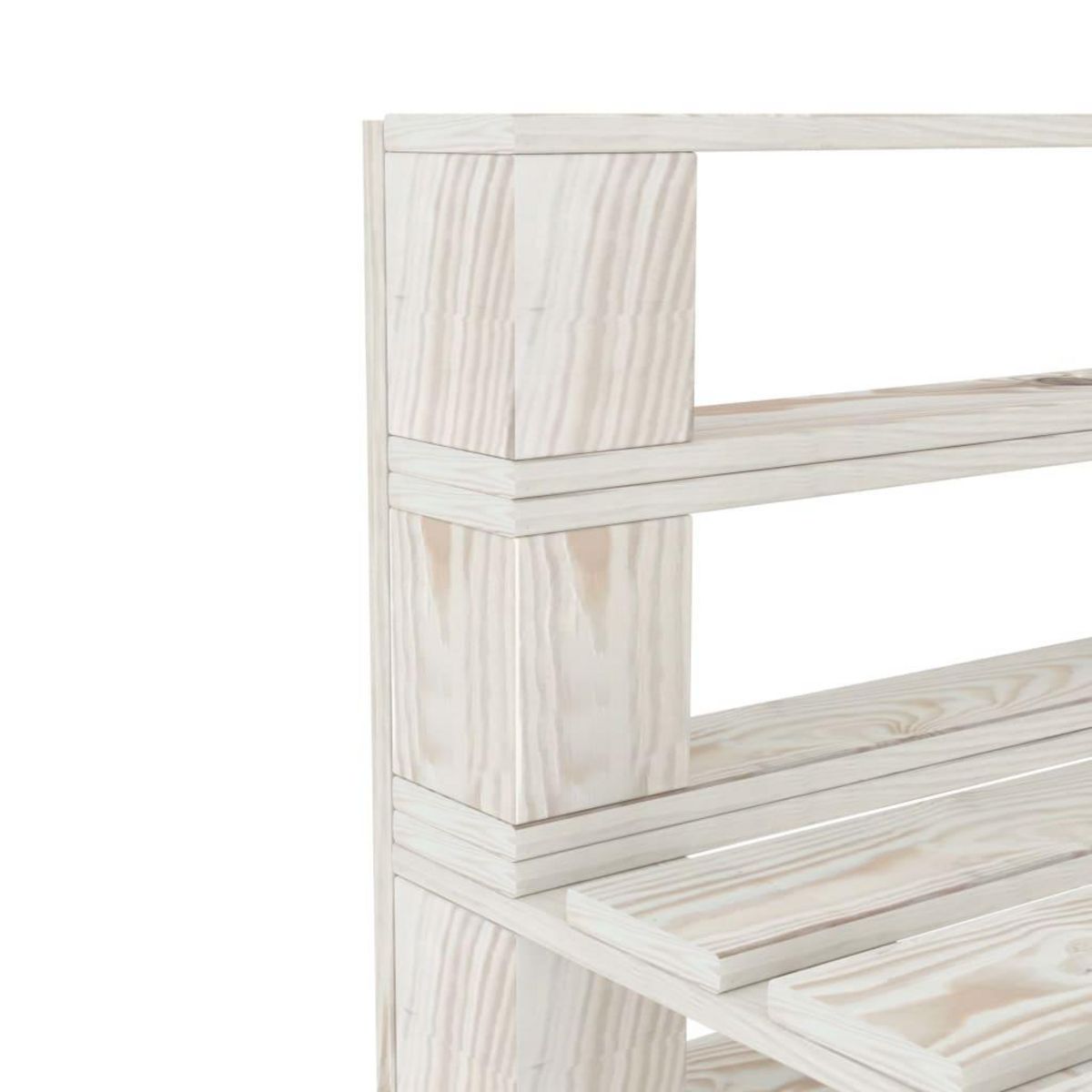 VIDAXL Canape de milieu palette de jardin bois blanc