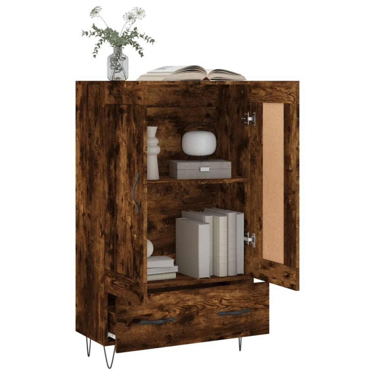 VIDAXL Buffet haut chene fume 69,5x31x115 cm bois d'ingenierie