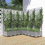 Voir la diapositive 1 : VIDAXL Jardiniere avec treillis Gris clair 120x120x121,5 cm PP