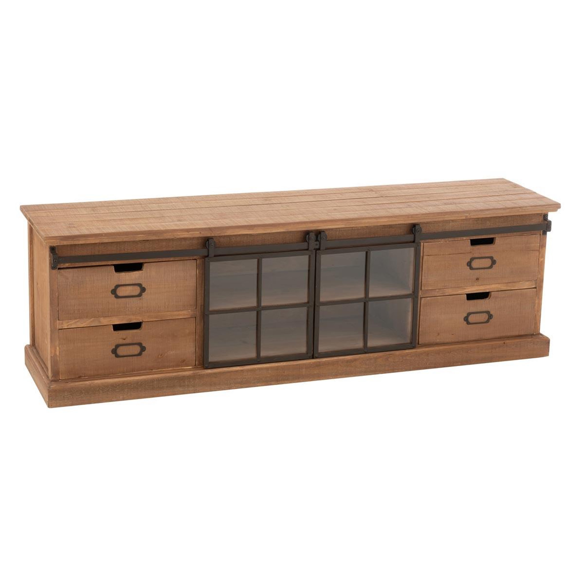J-LINE Meuble tv en bois  sia  160cm naturel