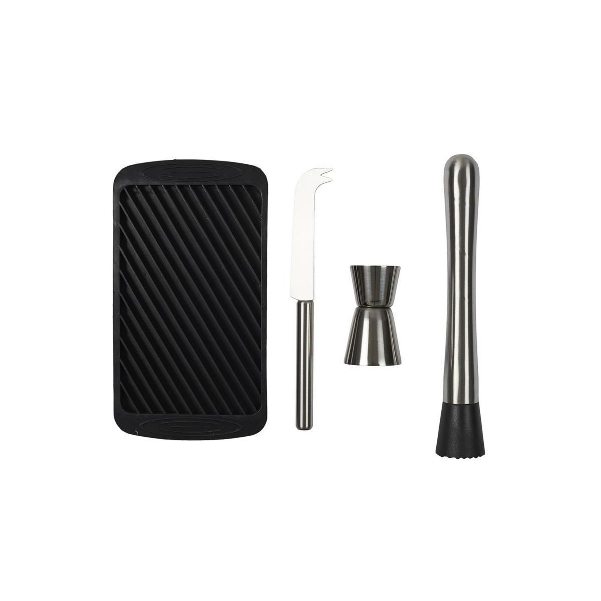 COOK CONCEPT Coffret à Mojito  4 Accessoires  20cm Argent & Noir