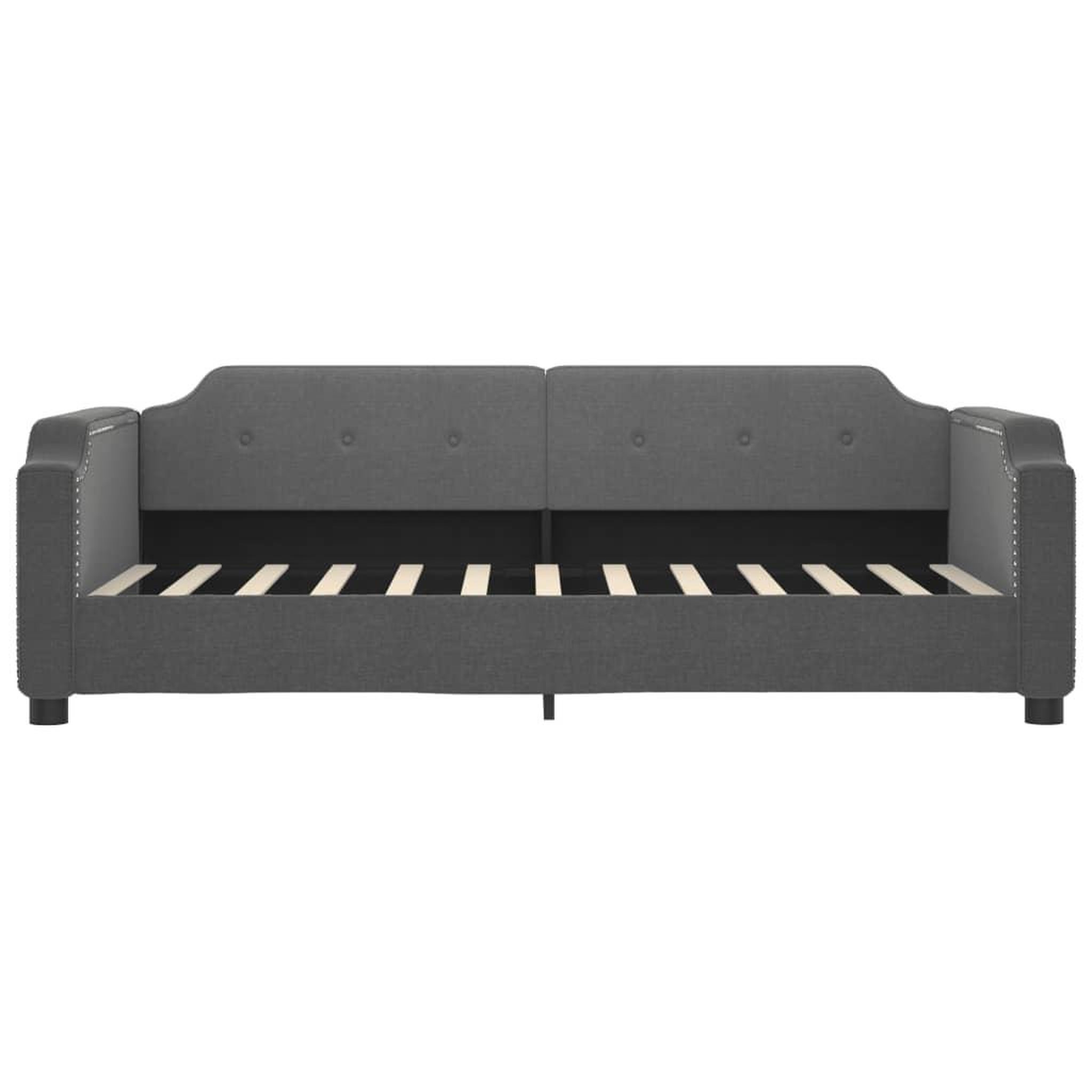 Voir la diapositive 4 : VIDAXL Lit de jour avec matelas gris fonce 100x200 cm tissu