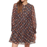 SUPERDRY Robe Noire à Motifs Femme Superdry Long Sleeve. Coloris disponibles : Noir