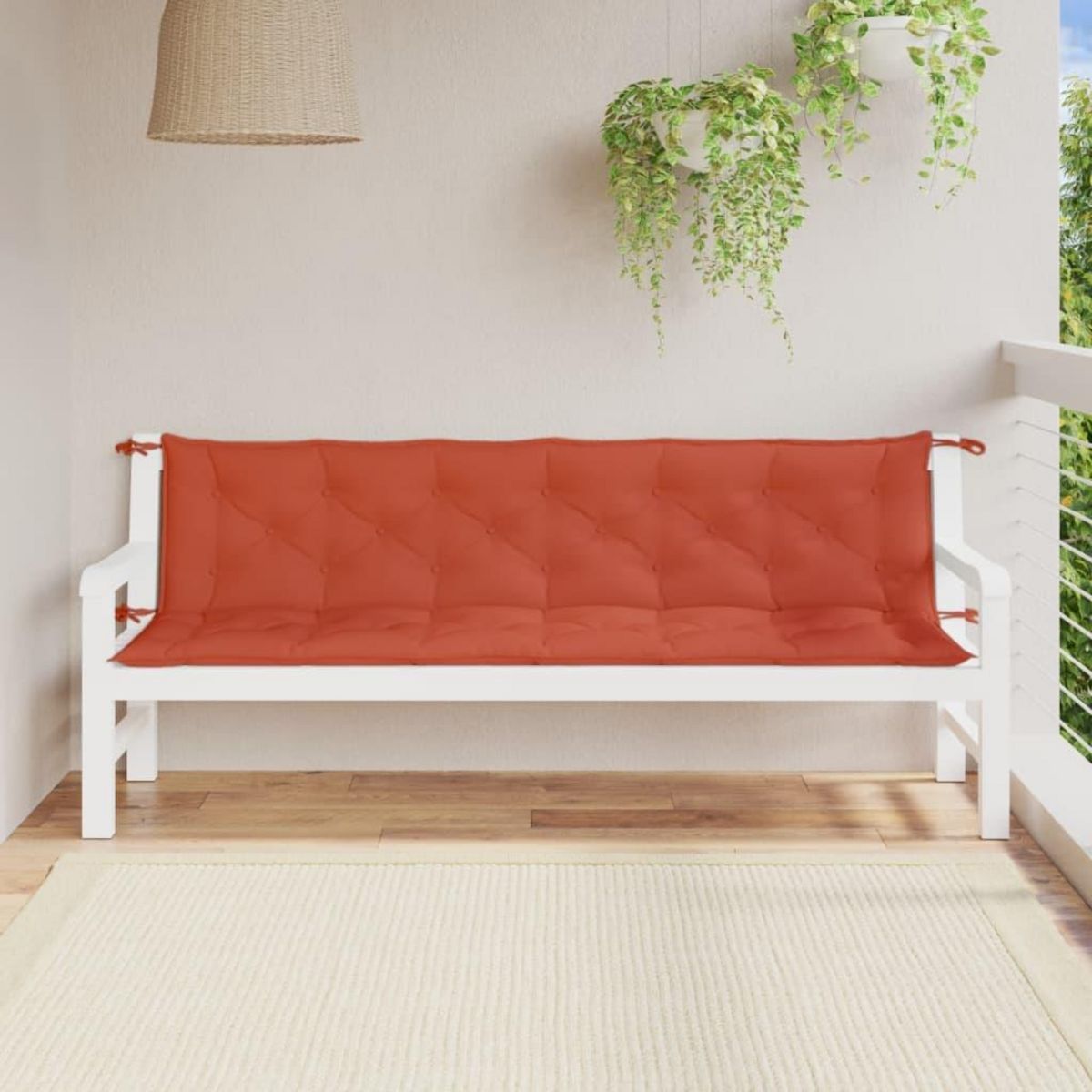 VIDAXL Coussins de banc de jardin lot de 2 rouge melange tissu
