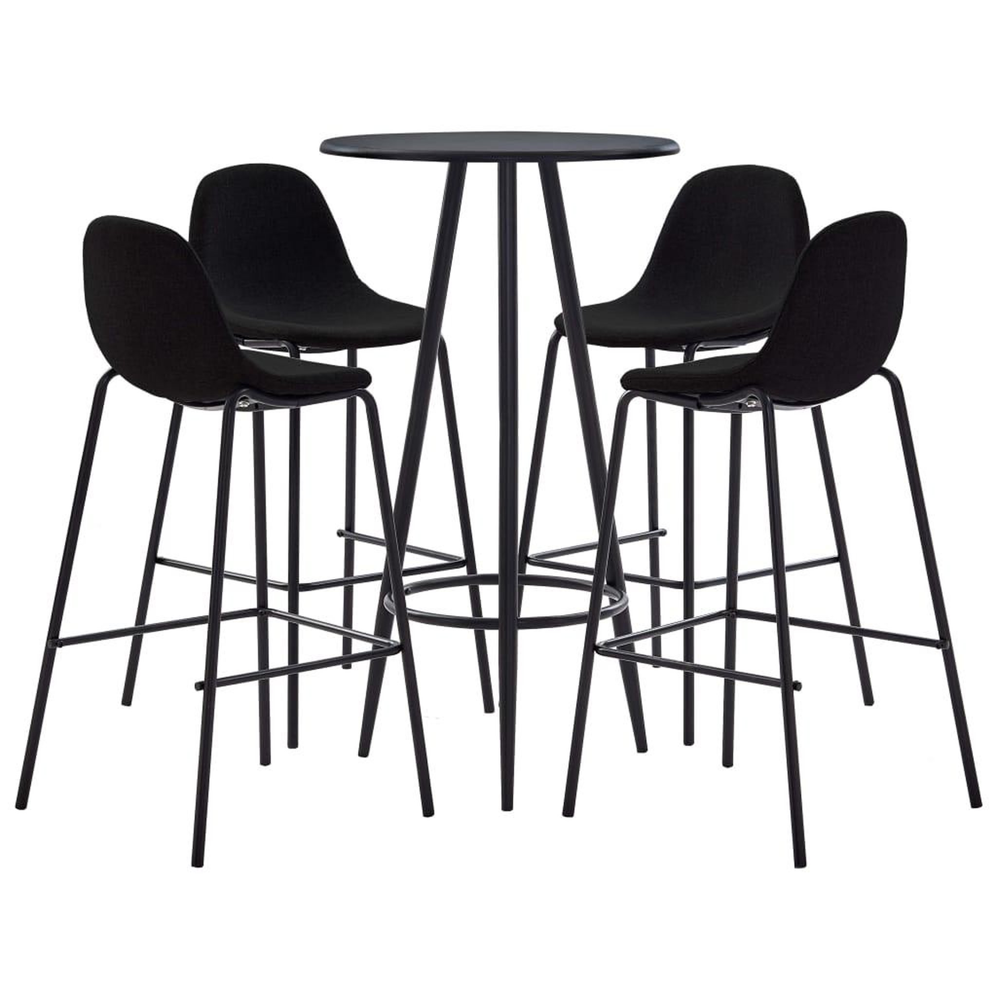 Voir la diapositive 1 : VIDAXL Ensemble de bar 5 pcs Tissu Noir