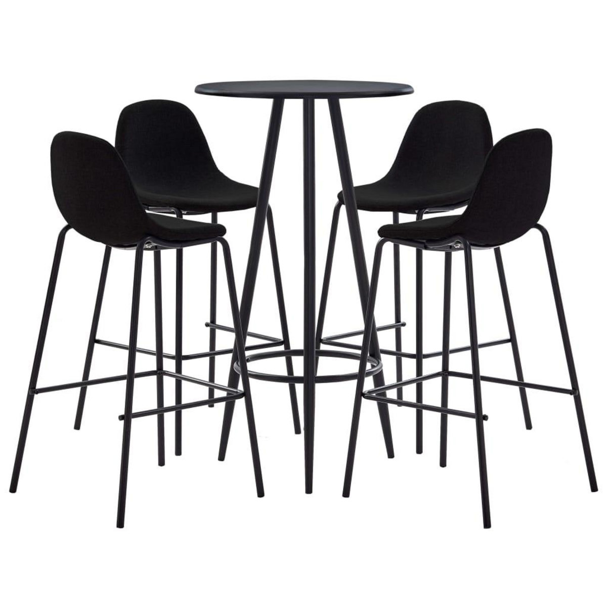 VIDAXL Ensemble de bar 5 pcs Tissu Noir
