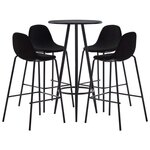 VIDAXL Ensemble de bar 5 pcs Tissu Noir