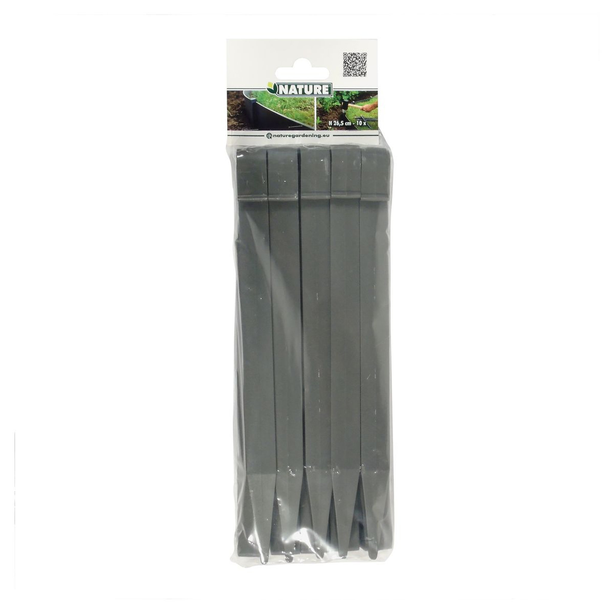 Voir la diapositive 4 : Nature Ancres pour bordure de jardin - Polypropylène - Gris x10