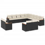 Voir la diapositive 2 : VIDAXL Salon de jardin avec coussins 13 pcs noir resine tressee