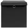VIDAXL Boîtes de rangement avec couvercles 4 pcs 28x28x28 cm Noir