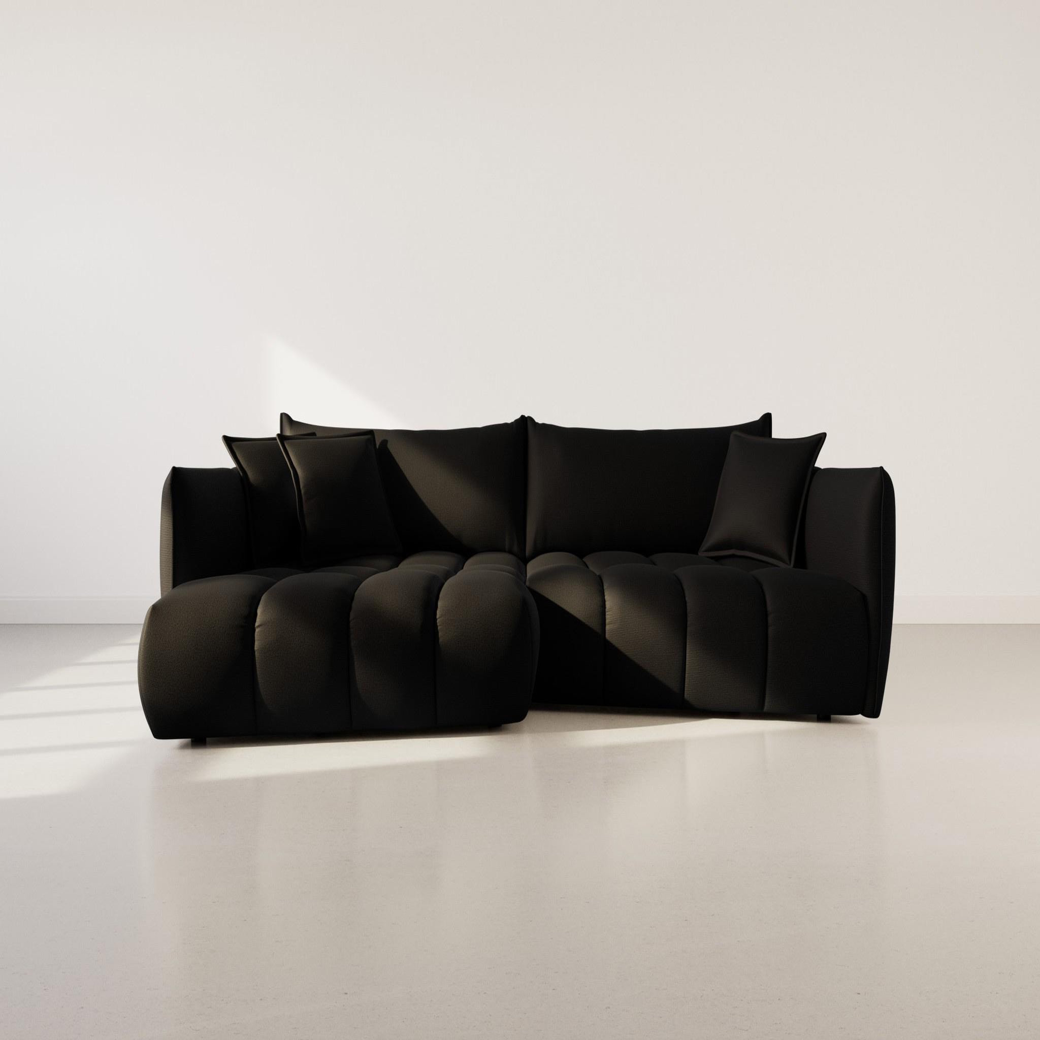 Voir la diapositive 2 : LISA DESIGN Cassiopee - canapé d'angle gauche 4 places en tissu texturé