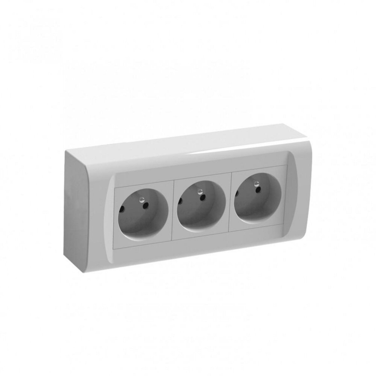 CENTRALE BRICO Bloc 3 prises avec terre saillie, blanc