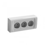 CENTRALE BRICO Bloc 3 prises avec terre saillie, blanc