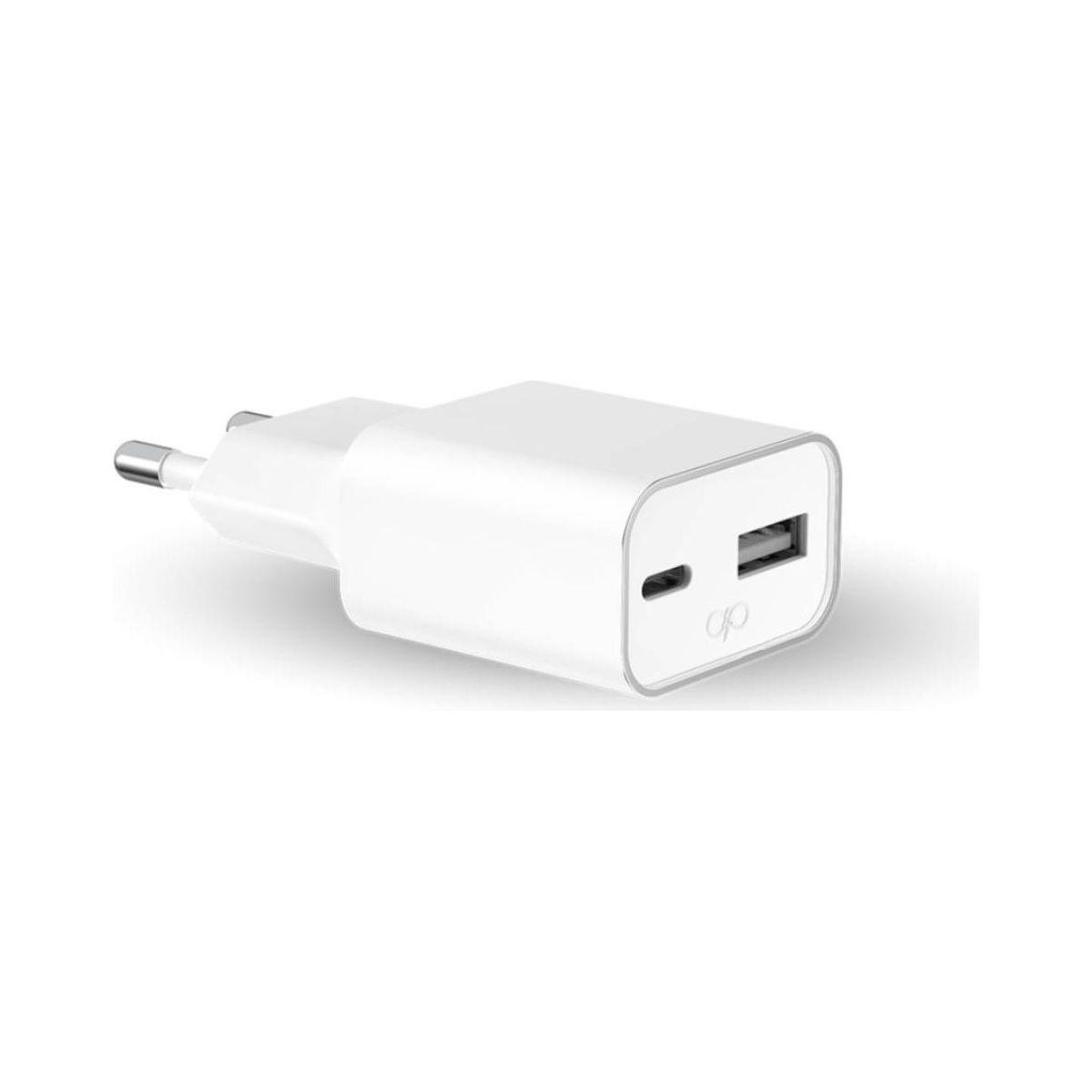 Voir la diapositive 2 : FORCE POWER Chargeur 30w usb-a + usb-c gan b lanc recyclé
