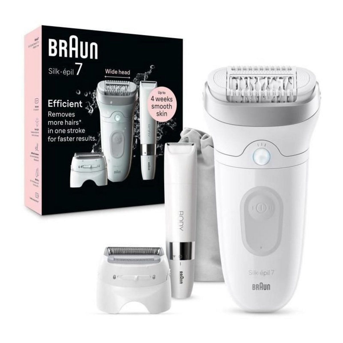 BRAUN Épilateur électrique - BRAUN - Silk-épil 7 - Épilation Facile - Peau douce longue durée - 7-441 - Blanc / Argent