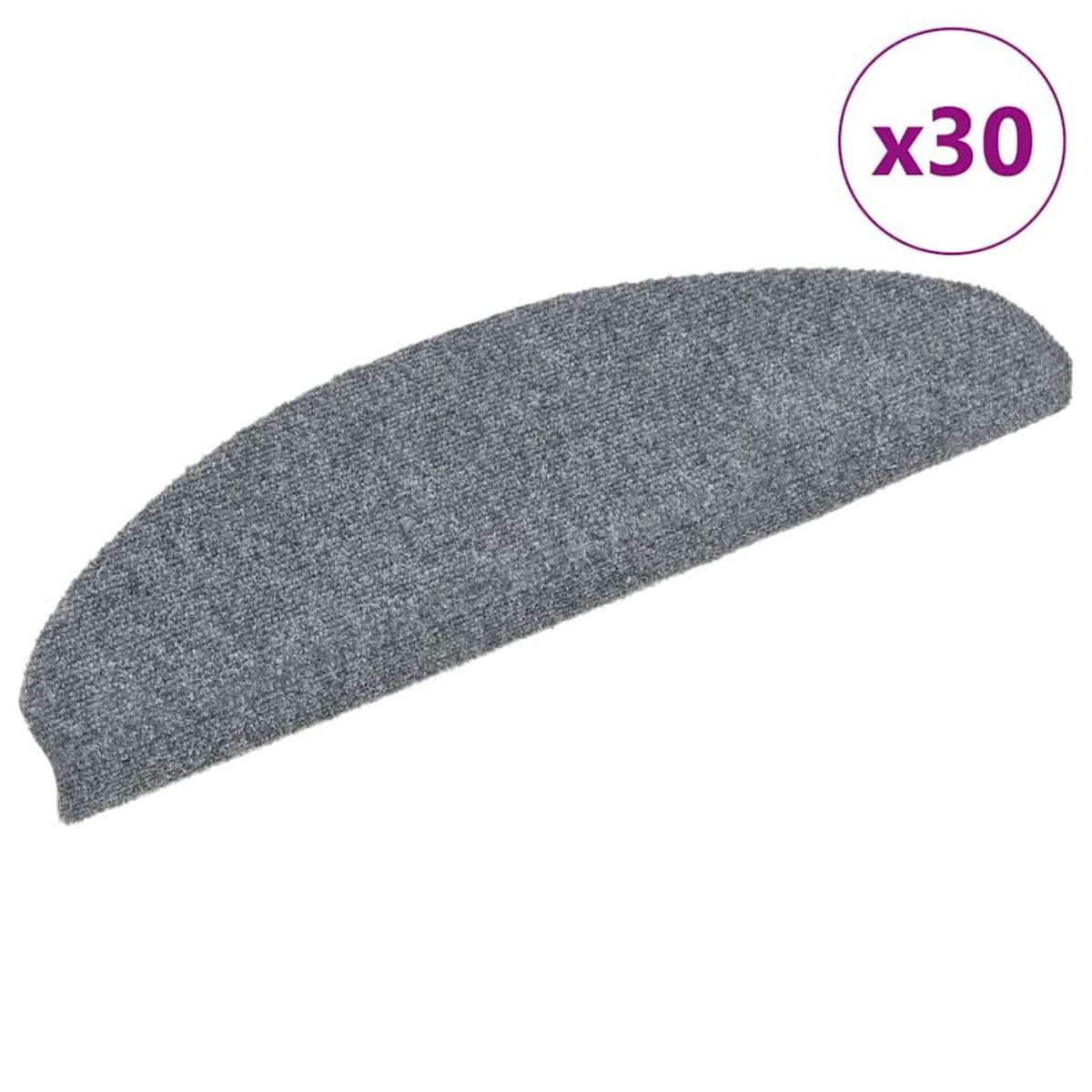 VIDAXL Tapis d'escalier auto-adhesifs 30 pcs gris clair 65x21x4 cm