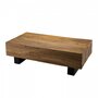 MACABANE SUZY - Table basse poutres 120x60cm bois Suar pieds noirs