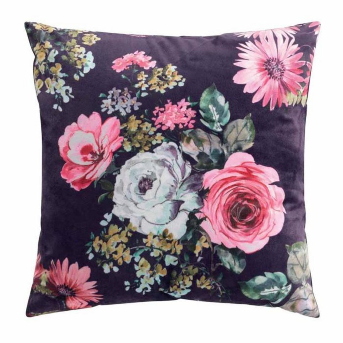 Paris Prix Coussin Imprimé Déco  Flower Life  45x45cm Prune