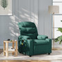 Voir la diapositive 1 : VIDAXL Fauteuil de massage inclinable Vert fonce Tissu