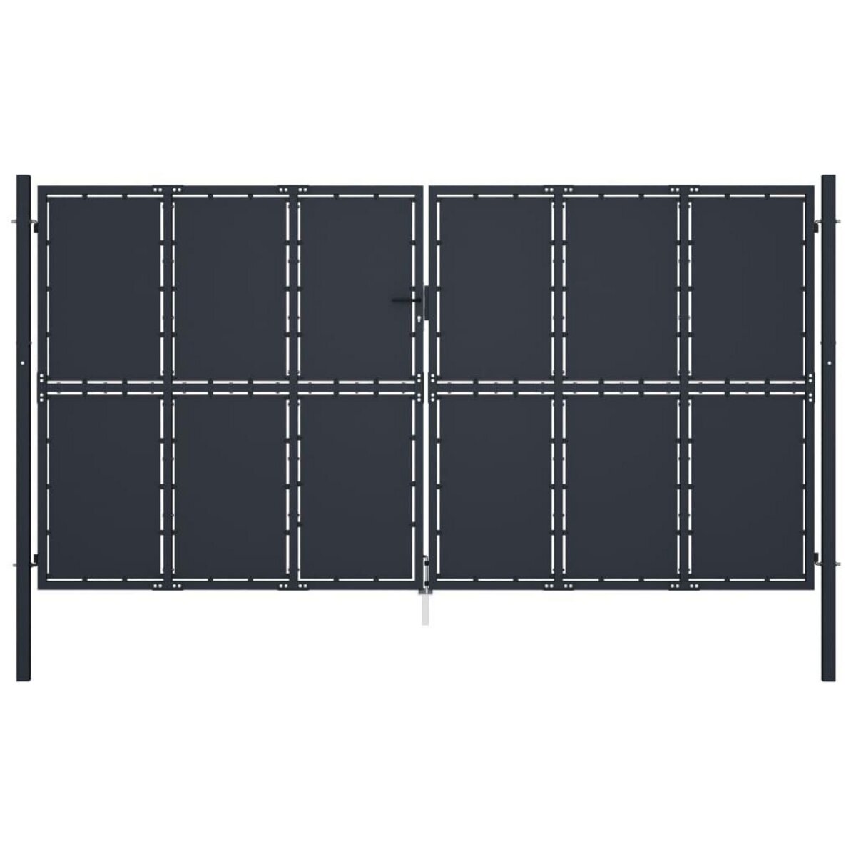 VIDAXL Portail de jardin Acier 400 x 200 cm Anthracite