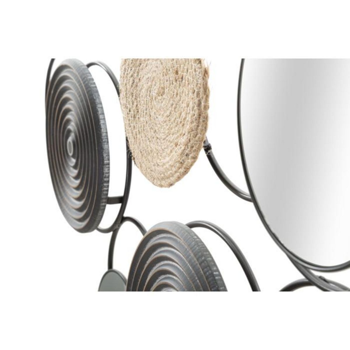 Paris Prix Décoration Murale 3 Miroirs  Triby  106cm Noir & Marron