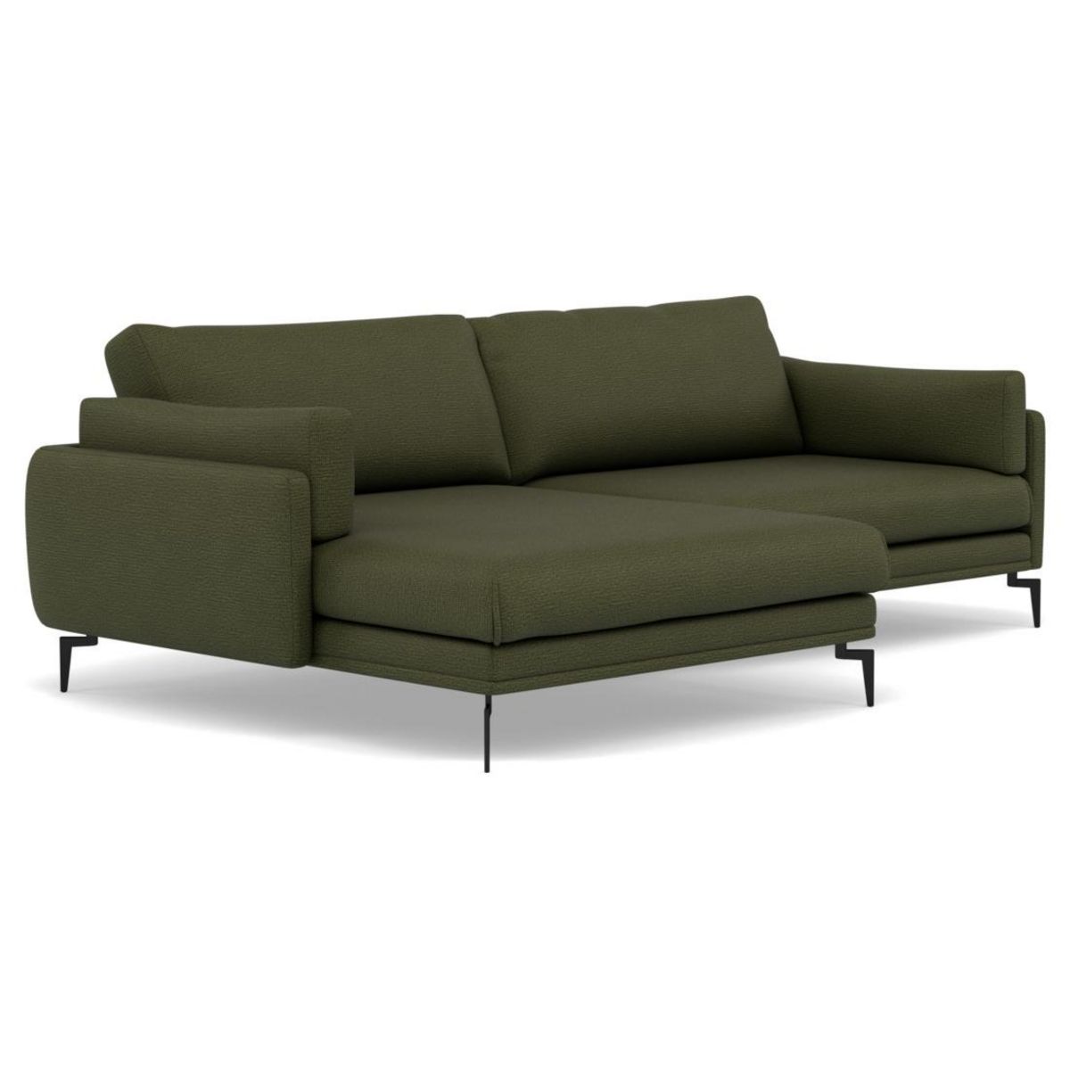 LISA DESIGN Carlos - canapé d'angle gauche 4 places ultra moelleux en tissu texturé