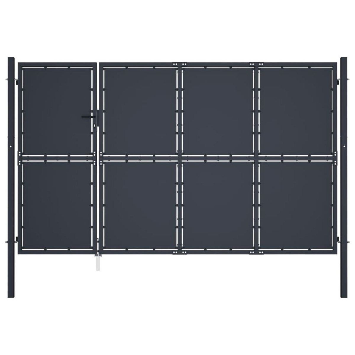 VIDAXL Portail de jardin Acier 350 x 200 cm Anthracite