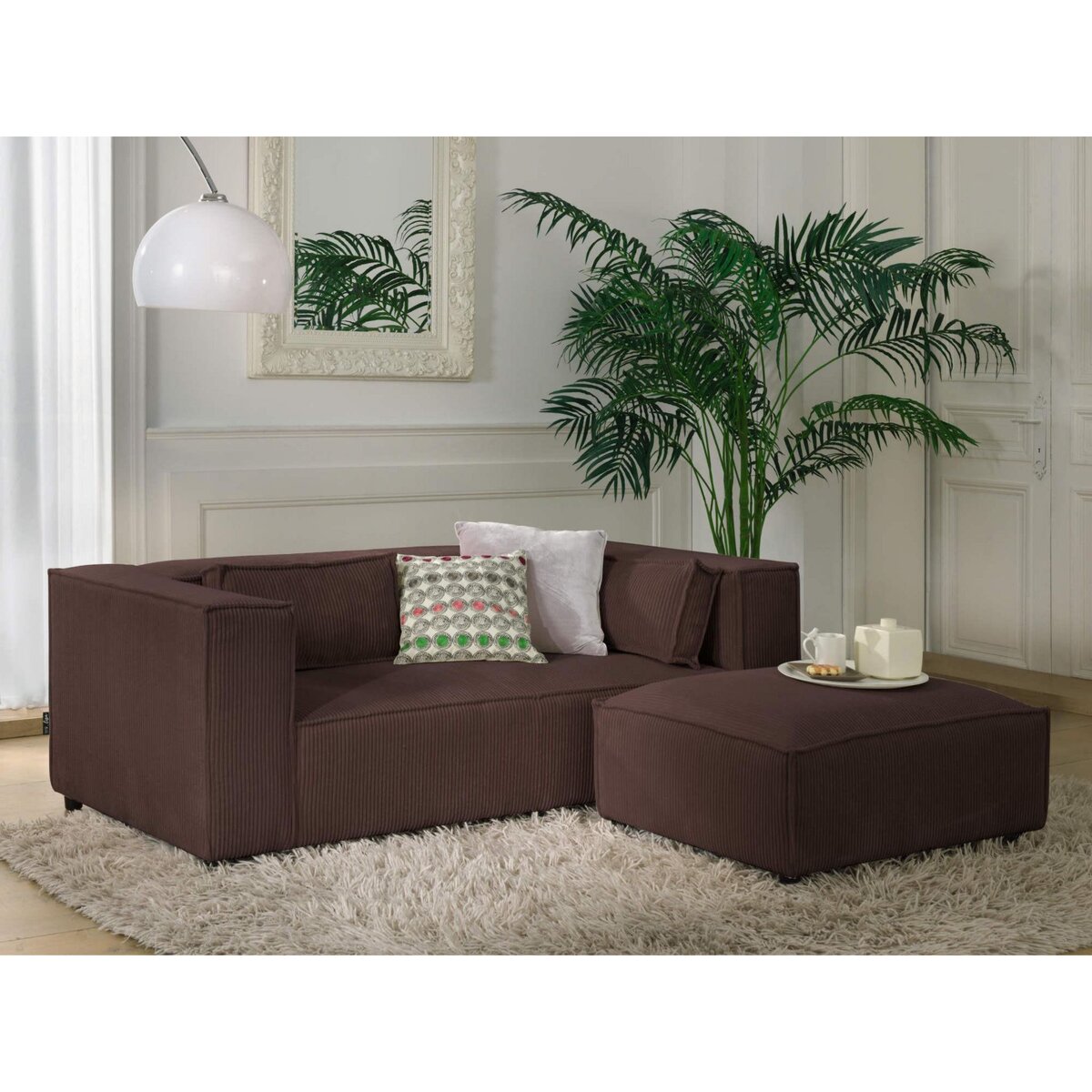 LISA DESIGN Stella - canapé fixe 2 places - en velours côtelé - style contemporain