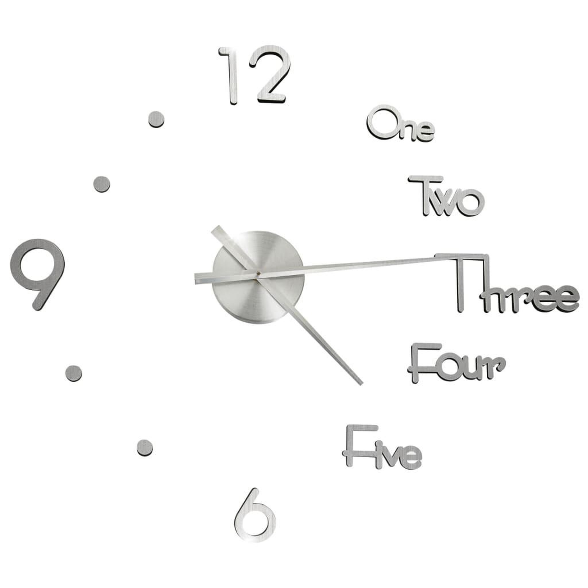 Voir la diapositive 2 : VIDAXL Horloge murale 3D Design moderne Argente 100 cm XXL