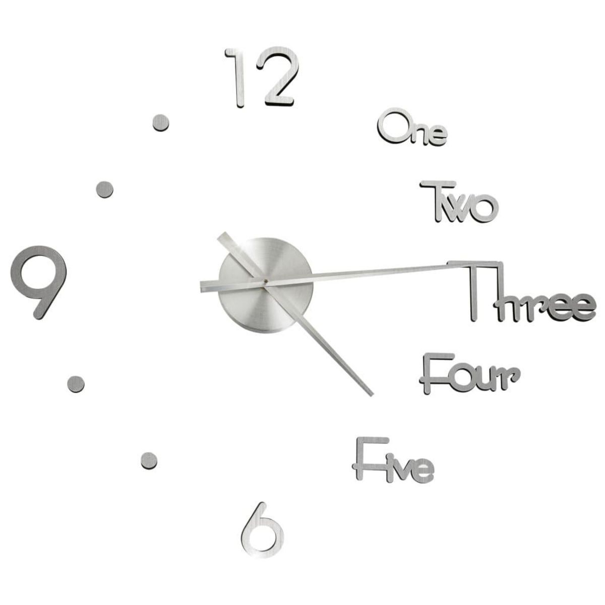 VIDAXL Horloge murale 3D Design moderne Argente 100 cm XXL