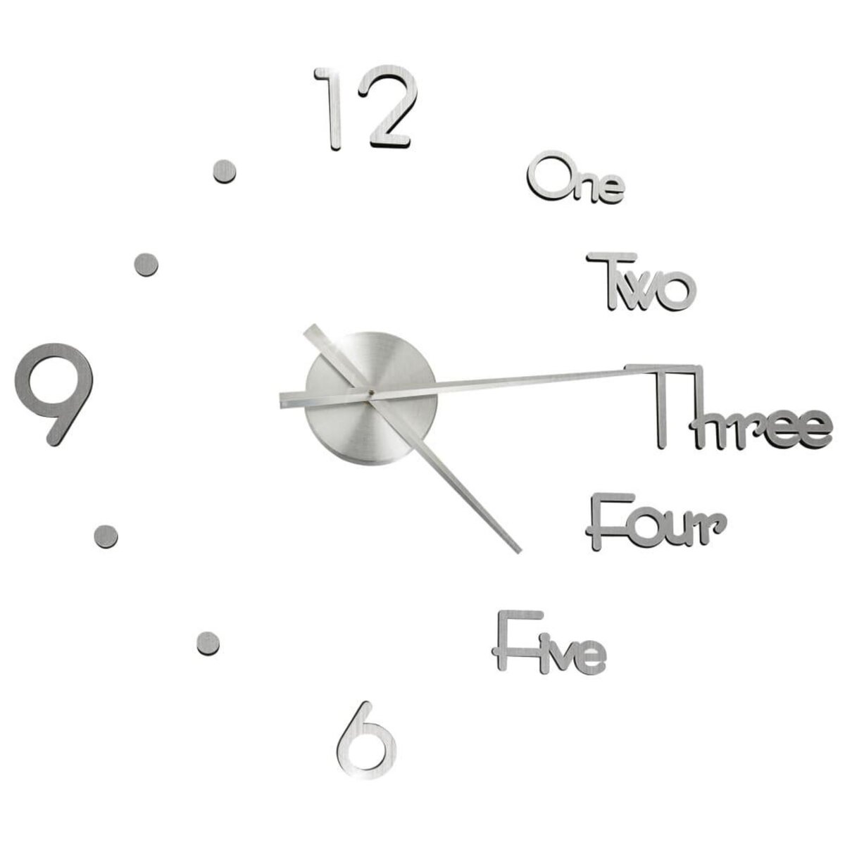 VIDAXL Horloge murale 3D Design moderne Argente 100 cm XXL