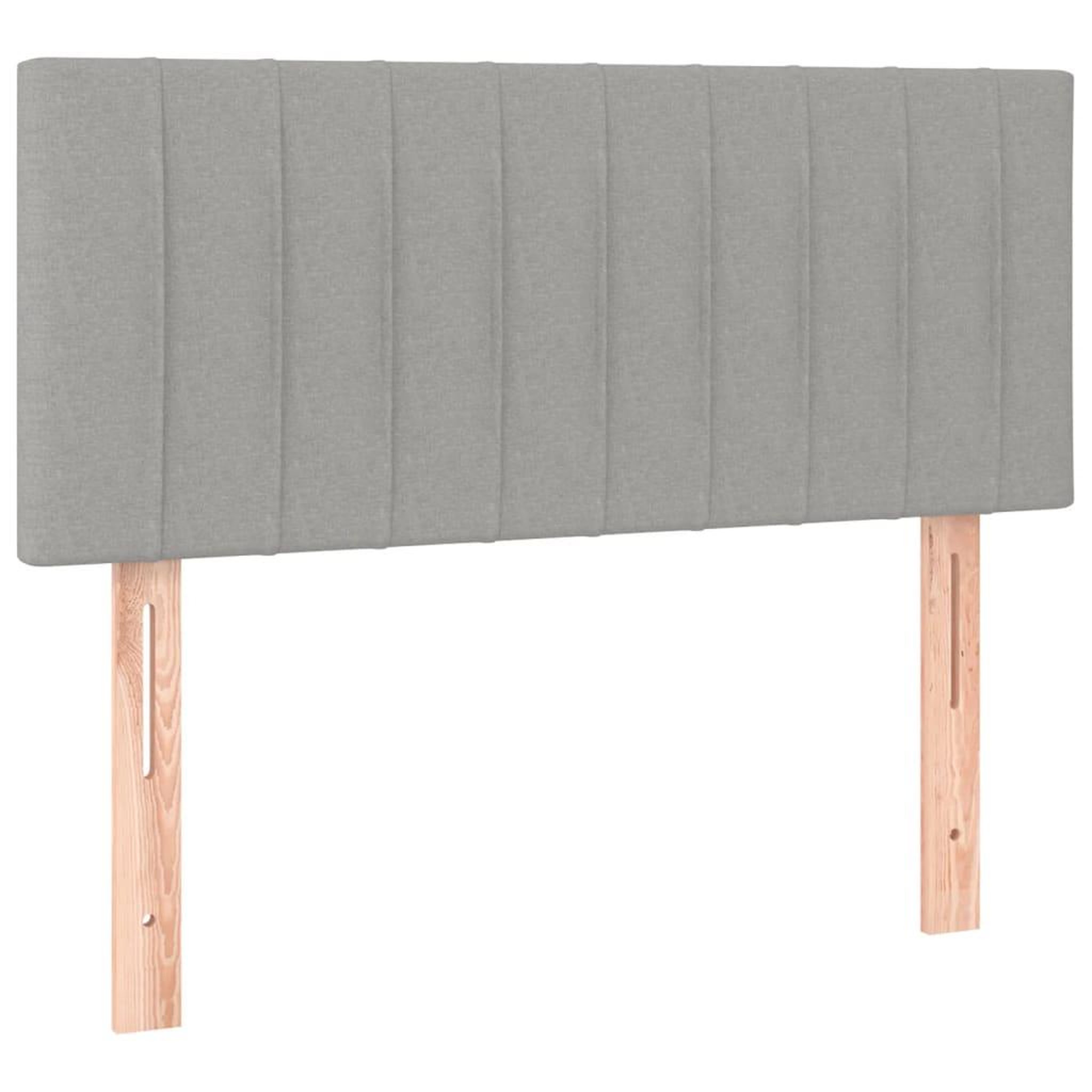 Voir la diapositive 4 : VIDAXL Tete de lit a LED Gris clair 100x5x78/88 cm Tissu