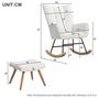 Voir la diapositive 4 : MERAX Rocking-chair Fauteuil à Bascule Avec 1 Repose-pieds Blanc