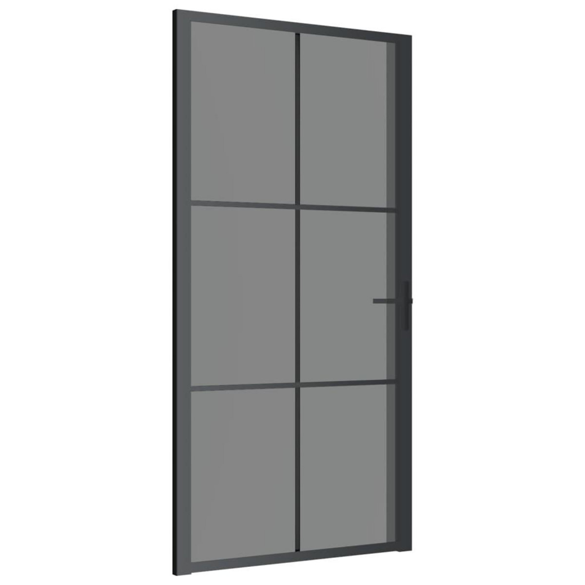 VIDAXL Porte interieure 102,5x201,5 cm Noir Verre ESG et aluminium