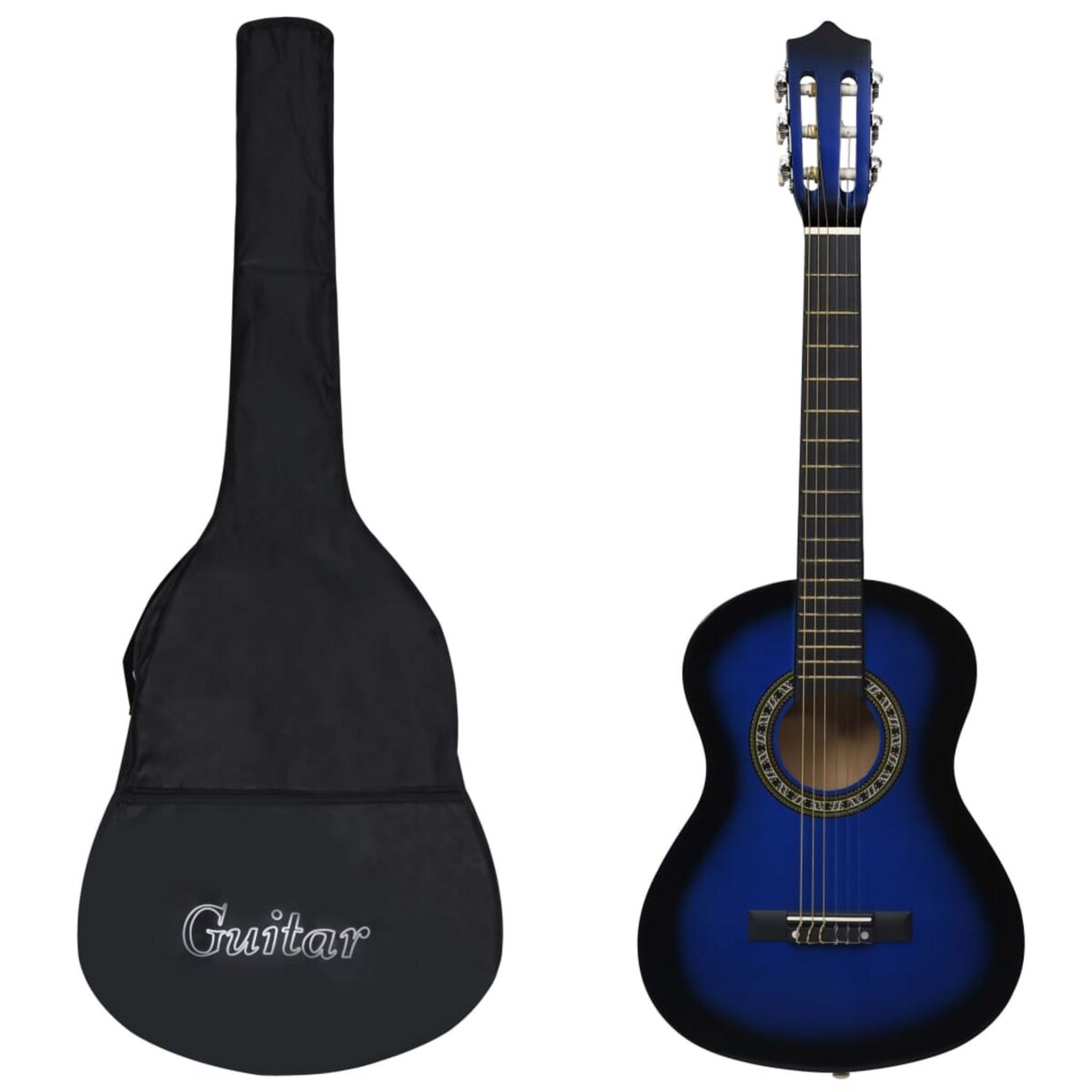 VIDAXL Guitare classique avec sac de debutants et enfants Bleu 1/2 34 