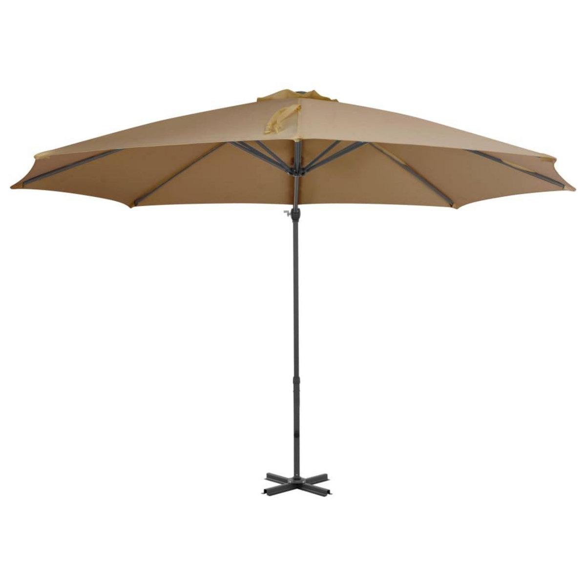 VIDAXL Parasol de jardin en porte-a-faux et poteau en aluminium taupe