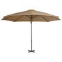 Voir la diapositive 2 : VIDAXL Parasol de jardin en porte-a-faux et poteau en aluminium taupe