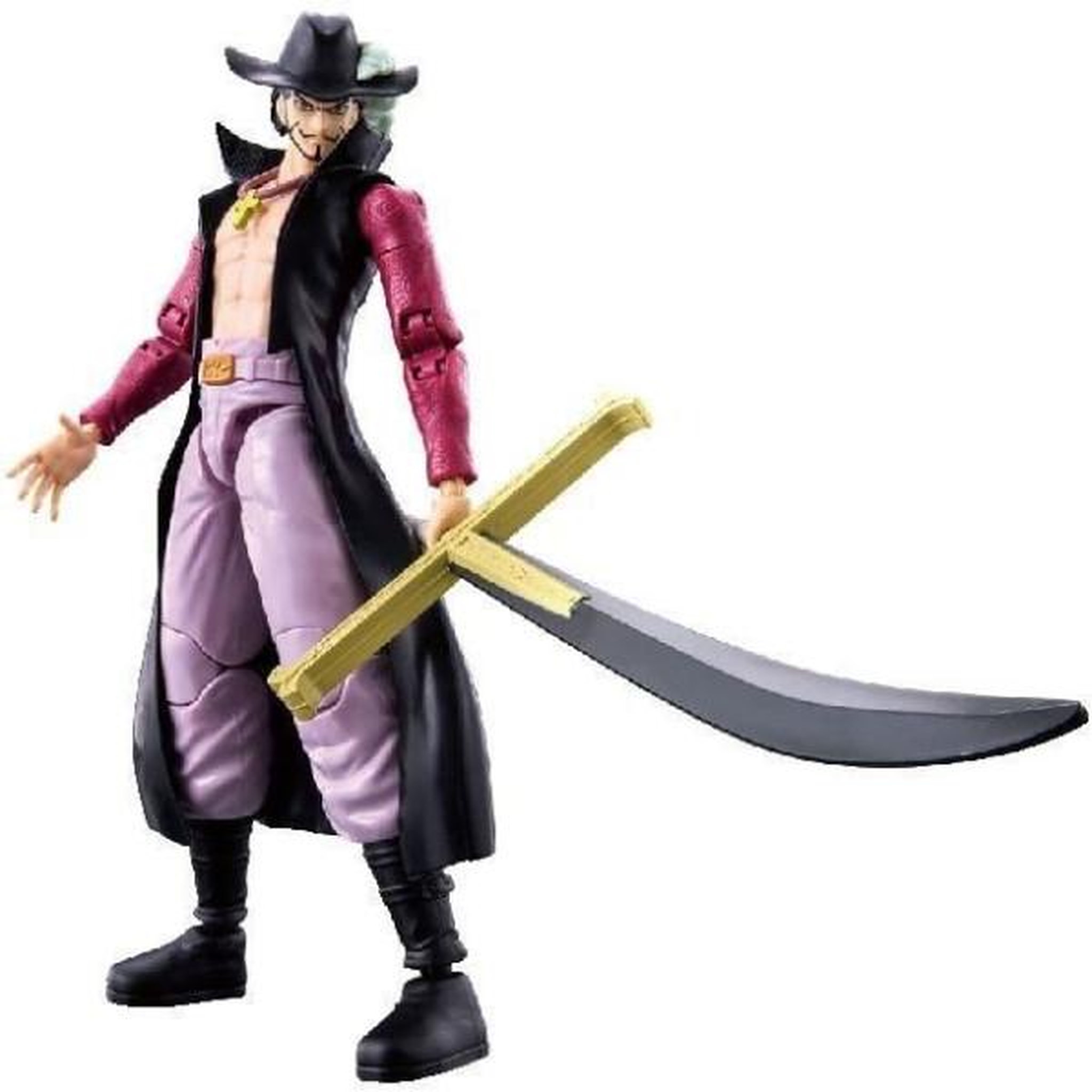 Voir la diapositive 3 : BANDAI Figurine Anime Heroes articulée - BANDAI - One Piece - Dracule Mihawk oeil de Faucon - 17 cm