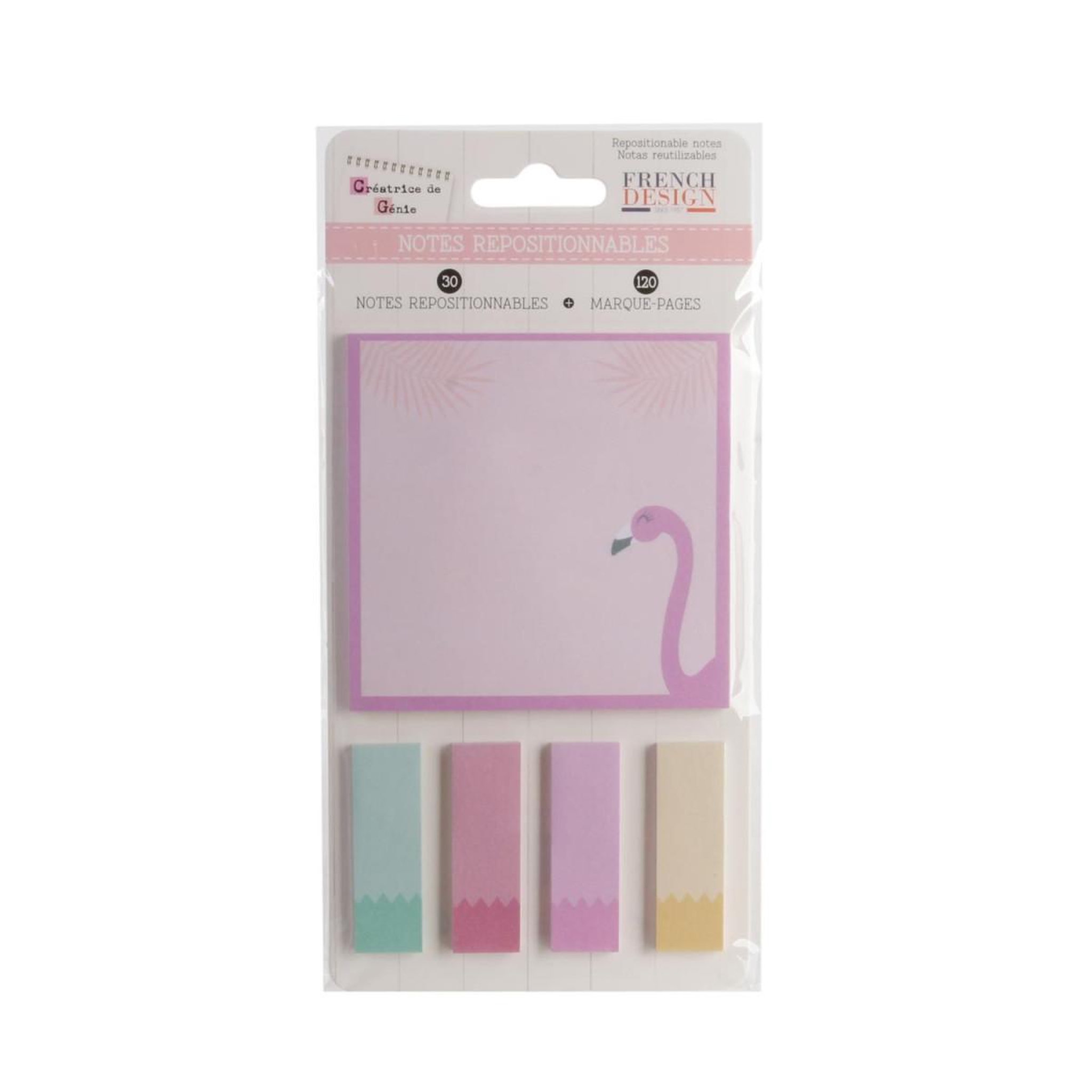 Voir la diapositive 2 : The Home Deco Factory Notes repositionnables  flamant  20cm multicolore