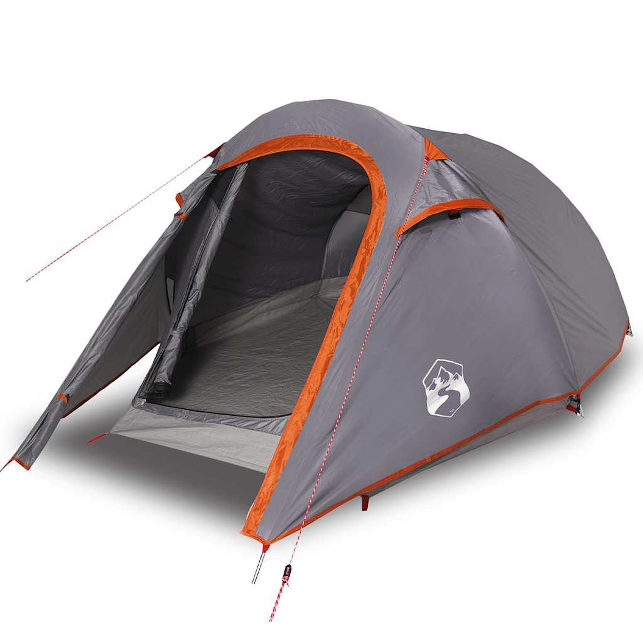 Voir la diapositive 4 : VIDAXL Tente de camping tunnel 2 personnes gris et orange impermeable